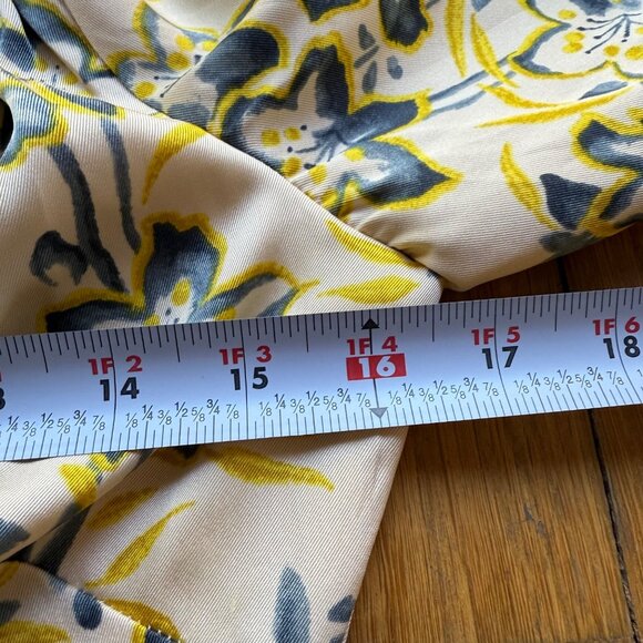 Cinq À Sept Size 4 Multicolor Kerstin Floral Puff Sleeve Ruffle Midi Wrap Dress - Picture 7 of 16